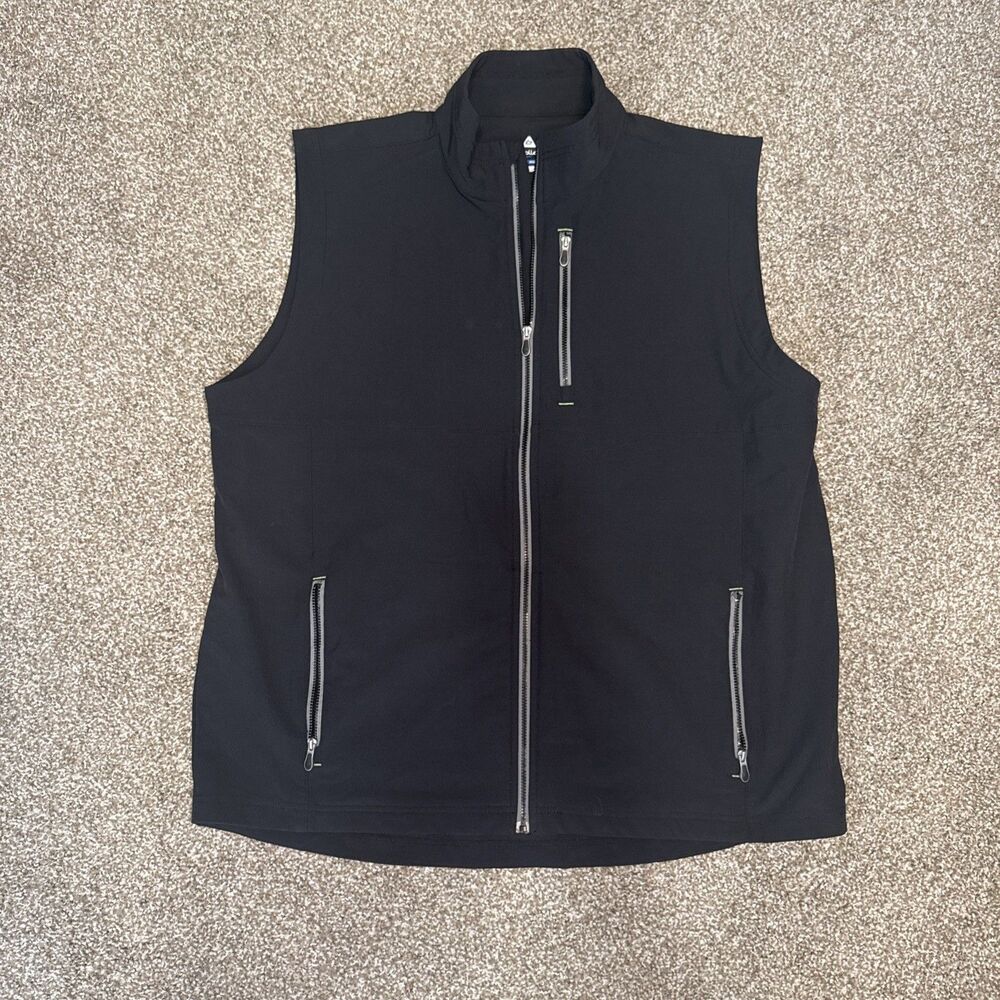Bolle Men's Golf Vest Storm Full Zipper Black L Stretch Zip Pockets